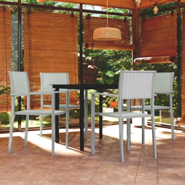 ARDEBO.de - 5-tlg. Garten-Essgruppe Weiß