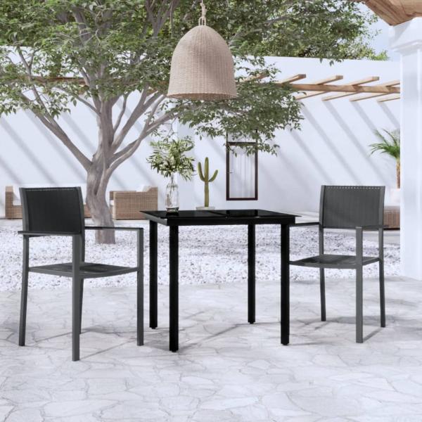 ARDEBO.de - 3-tlg. Garten-Essgruppe Schwarz