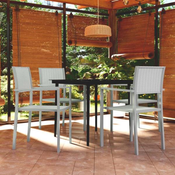 ARDEBO.de - 5-tlg. Garten-Essgruppe Weiß