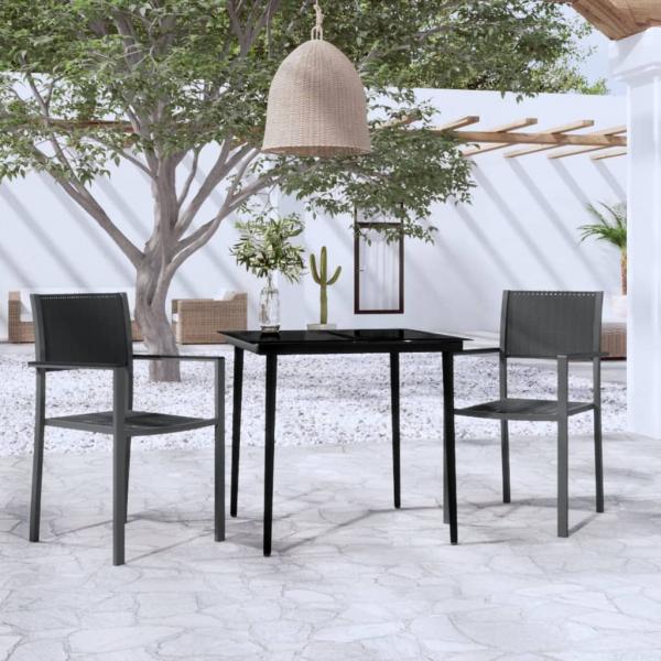 ARDEBO.de - 3-tlg. Garten-Essgruppe Schwarz