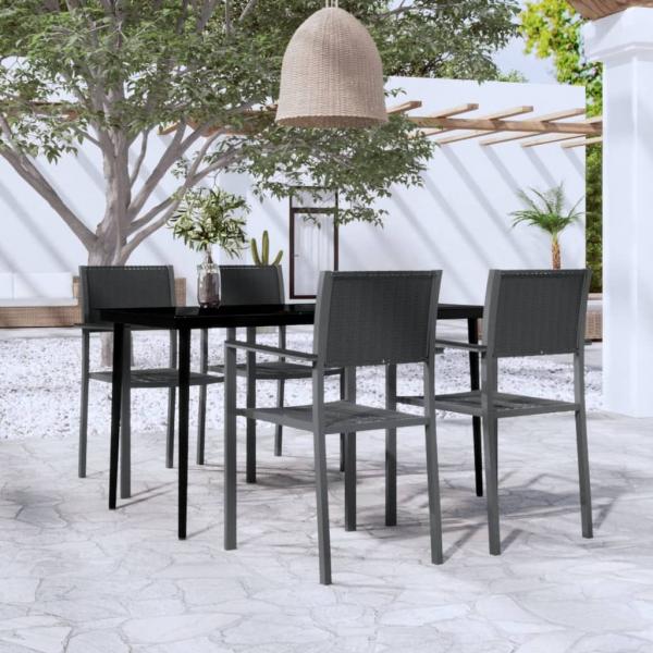 ARDEBO.de - 5-tlg. Garten-Essgruppe Schwarz
