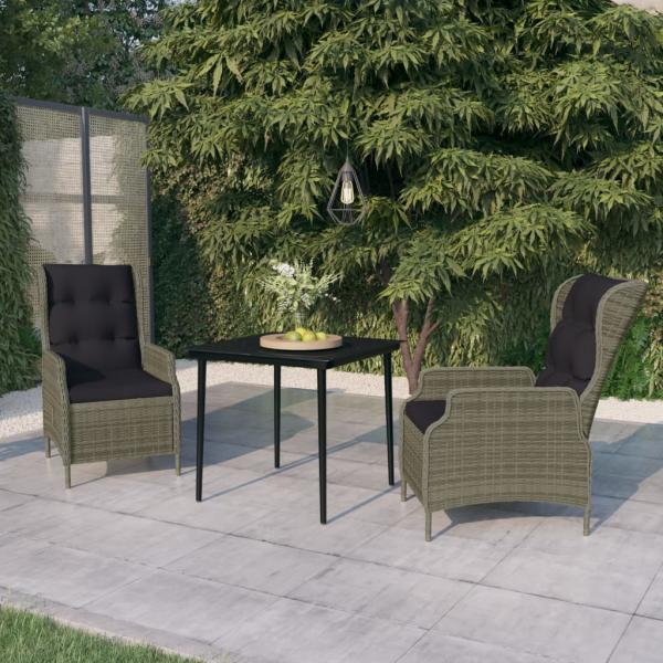 ARDEBO.de - 3-tlg. Garten-Essgruppe Braun
