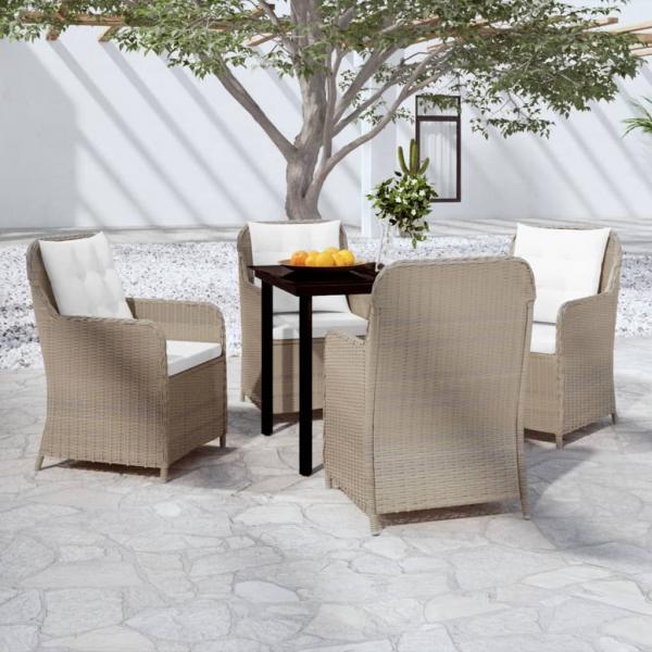 ARDEBO.de - 5-tlg. Garten-Essgruppe Braun
