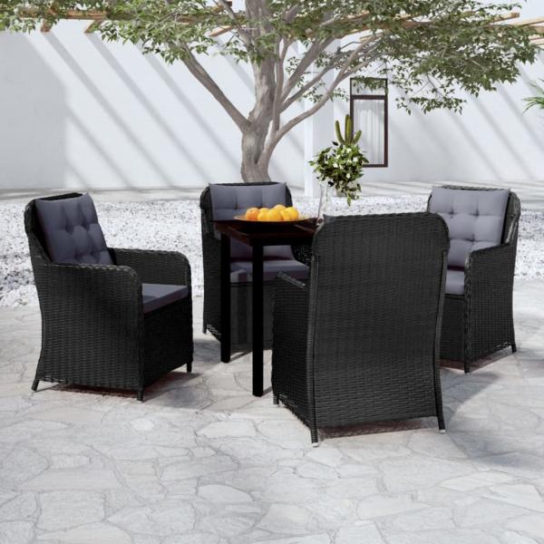 ARDEBO.de - 5-tlg. Garten-Essgruppe Schwarz