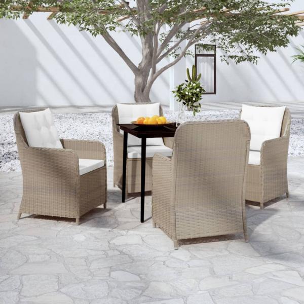 ARDEBO.de - 5-tlg. Garten-Essgruppe Braun