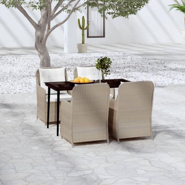 ARDEBO.de - 5-tlg. Garten-Essgruppe Braun
