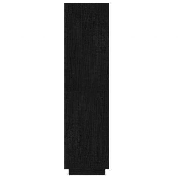 Bücherregal/Raumteiler Schwarz 60x35x135 cm Massivholz Kiefer