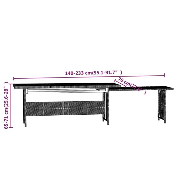 7-tlg. Garten-Lounge-Set mit Kissen Poly Rattan Grau