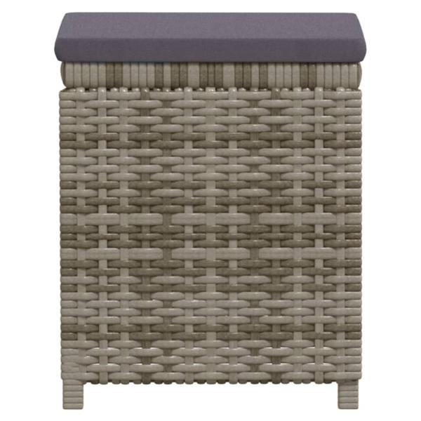 7-tlg. Garten-Lounge-Set mit Kissen Poly Rattan Grau