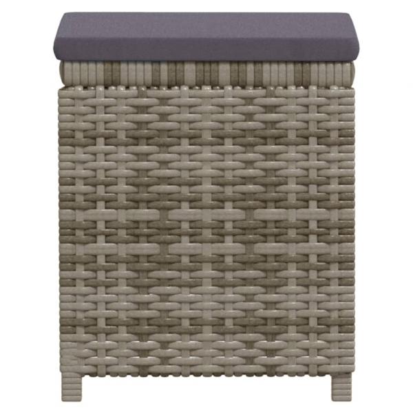 7-tlg. Garten-Lounge-Set mit Kissen Poly Rattan Grau