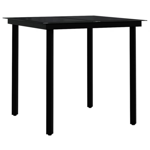 3-tlg. Garten-Essgruppe Grau und Schwarz