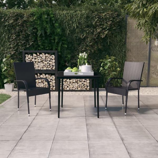 ARDEBO.de - 3-tlg. Garten-Essgruppe Schwarz