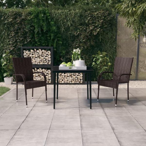 ARDEBO.de - 3-tlg. Garten-Essgruppe Braun und Schwarz