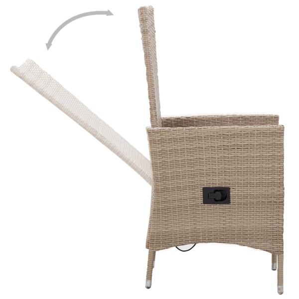 3-tlg. Garten-Essgruppe mit Kissen Beige