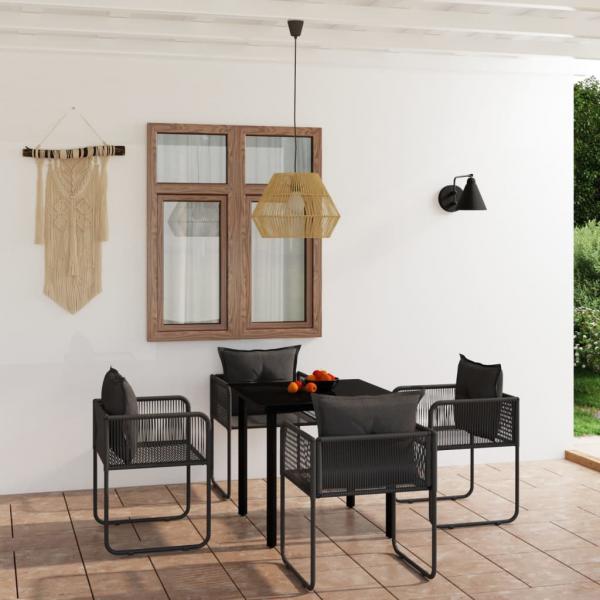 ARDEBO.de - 5-tlg. Garten-Essgruppe Schwarz