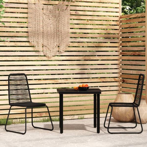 ARDEBO.de - 3-tlg. Garten-Essgruppe Schwarz