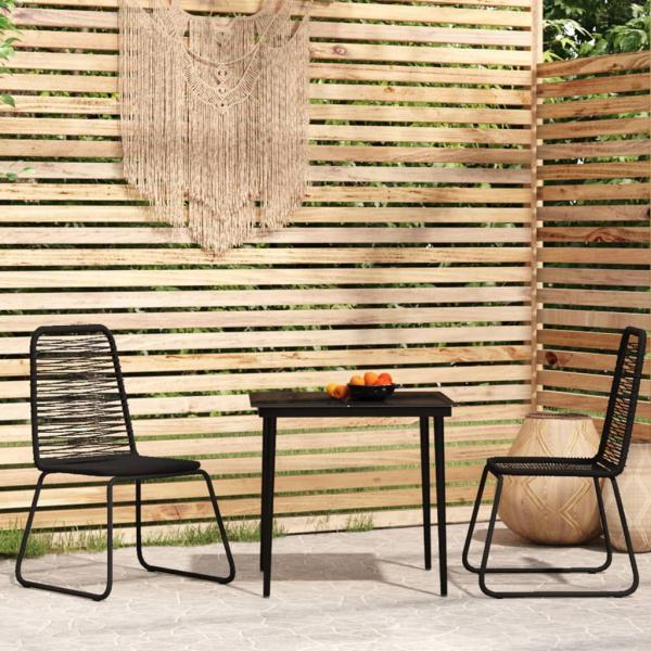 ARDEBO.de - 3-tlg. Garten-Essgruppe Schwarz