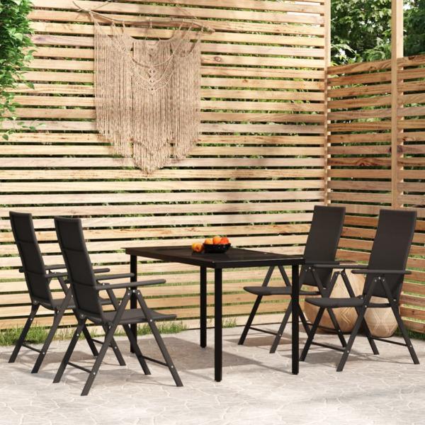 ARDEBO.de - 5-tlg. Garten-Essgruppe Schwarz