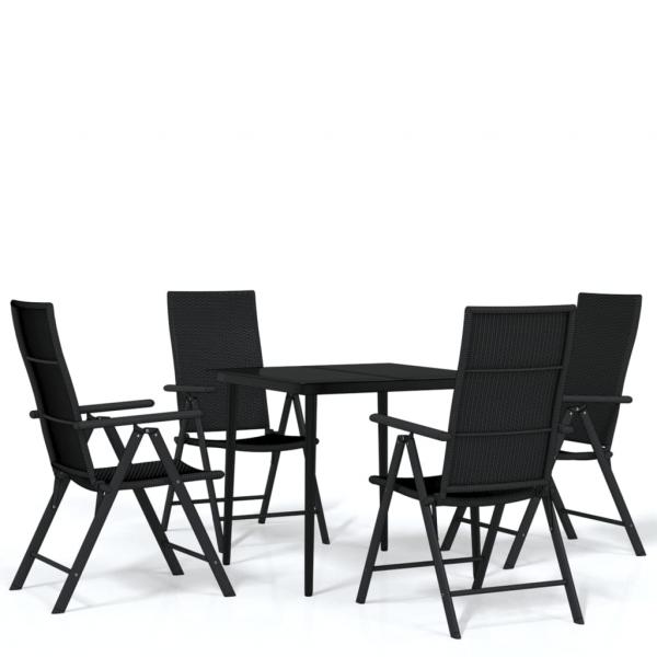 5-tlg. Garten-Essgruppe Schwarz