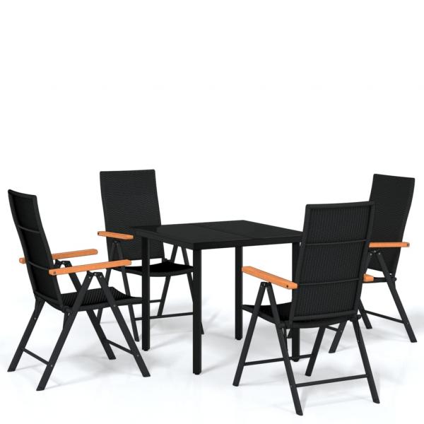 5-tlg. Garten-Essgruppe Schwarz