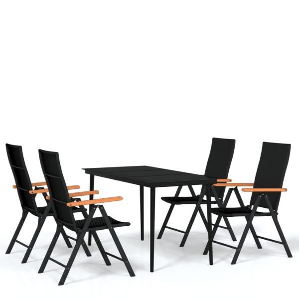 5-tlg. Garten-Essgruppe Schwarz