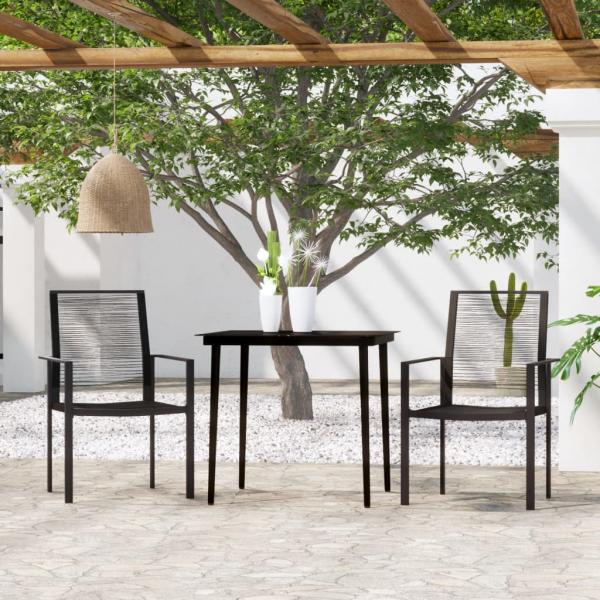 ARDEBO.de - 3-tlg. Garten-Essgruppe Schwarz