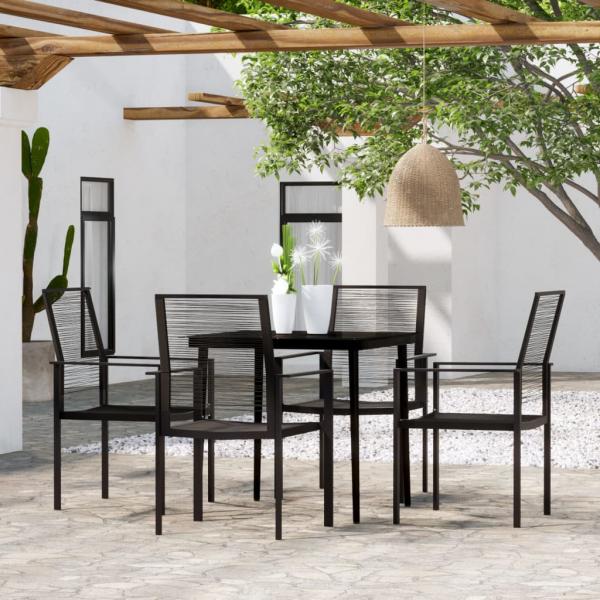 ARDEBO.de - 5-tlg. Garten-Essgruppe Schwarz