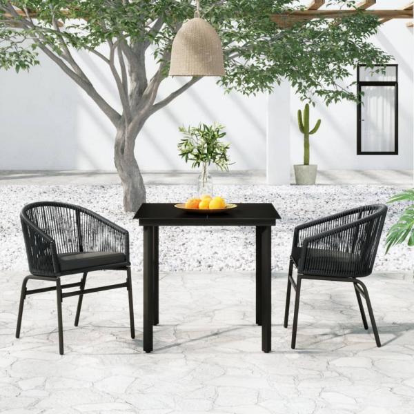 ARDEBO.de - 3-tlg. Garten-Essgruppe Grau