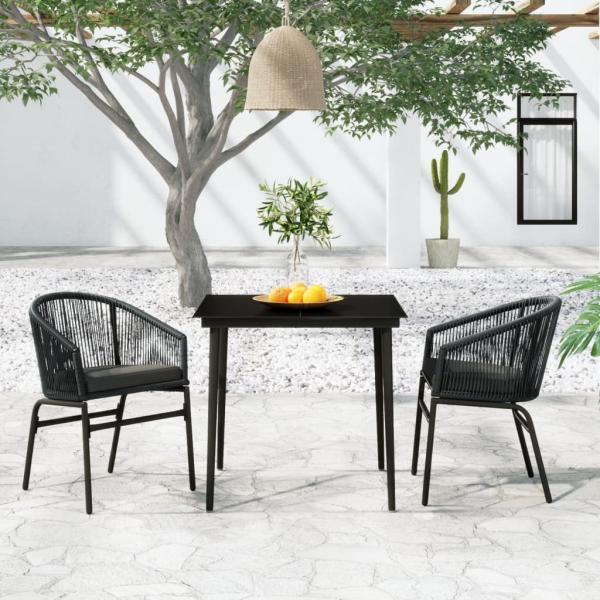 ARDEBO.de - 3-tlg. Garten-Essgruppe Grau