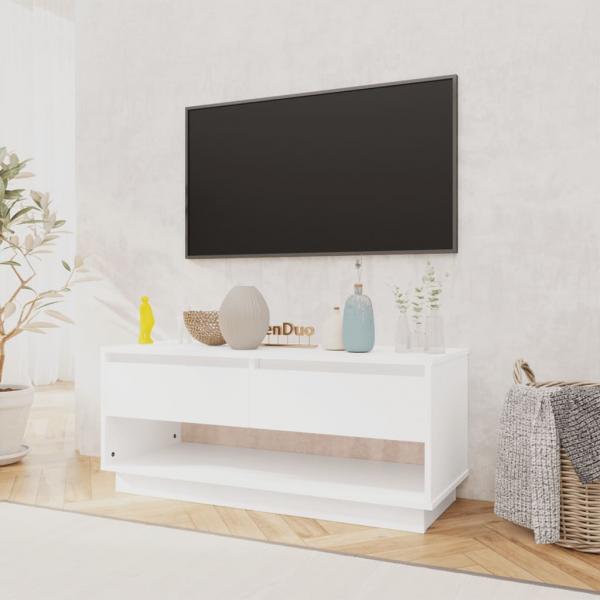 ARDEBO.de - TV-Schrank Weiß 102x41x44 cm Holzwerkstoff