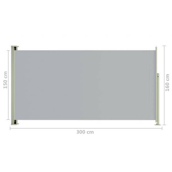 Seitenmarkise Ausziehbar 160x300 cm Grau