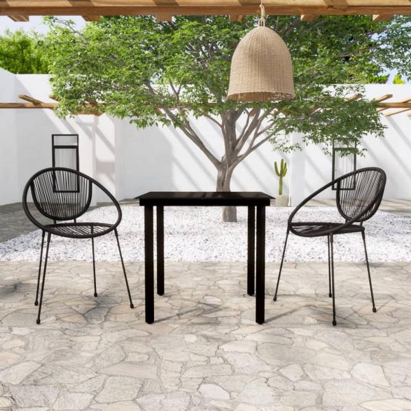 ARDEBO.de - 3-tlg. Garten-Essgruppe Schwarz