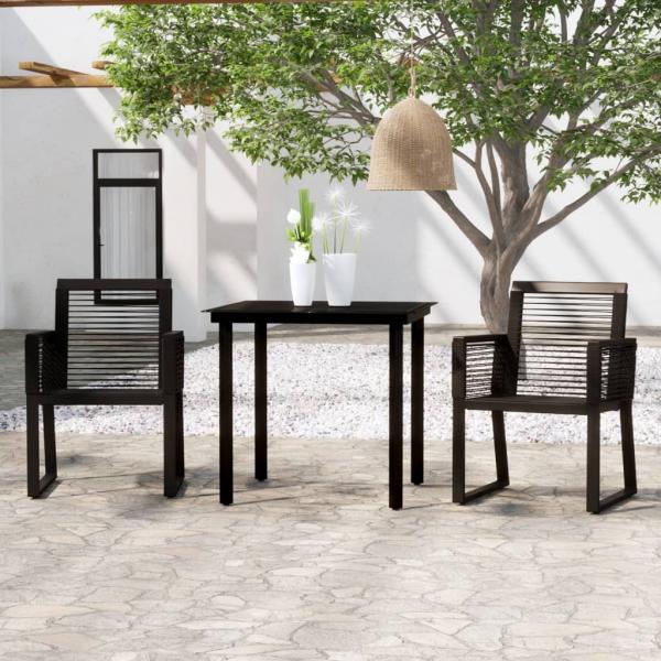 ARDEBO.de - 3-tlg. Garten-Essgruppe Schwarz