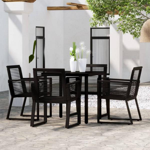 ARDEBO.de - 5-tlg. Garten-Essgruppe Schwarz