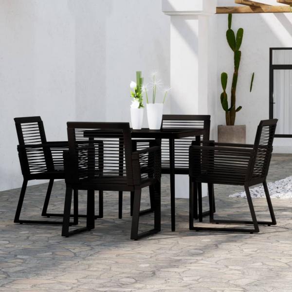 ARDEBO.de - 5-tlg. Garten-Essgruppe Schwarz