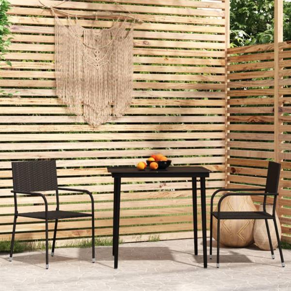 ARDEBO.de - 3-tlg. Garten-Essgruppe Schwarz