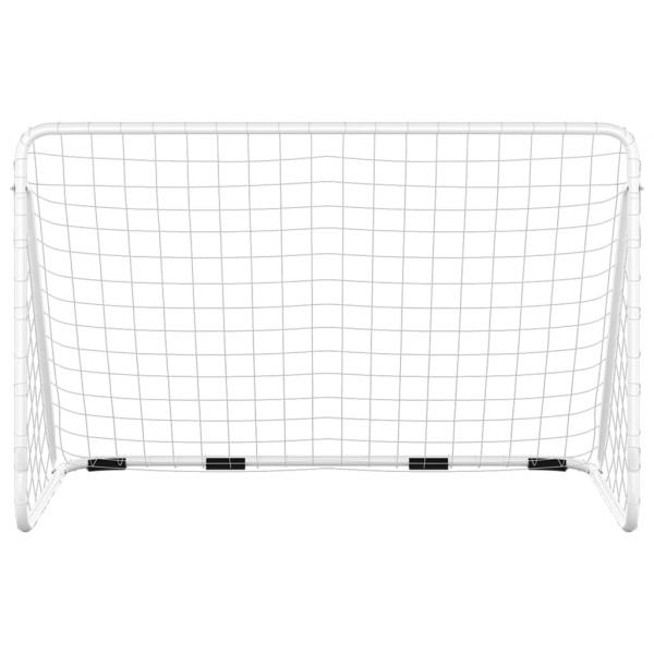 Fußballtor mit Netz Weiß 180x90x120 cm Stahl
