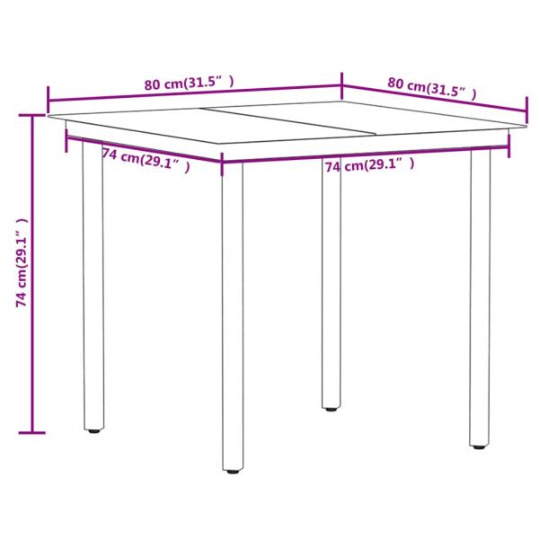 3-tlg. Garten-Essgruppe Eichen-Optik