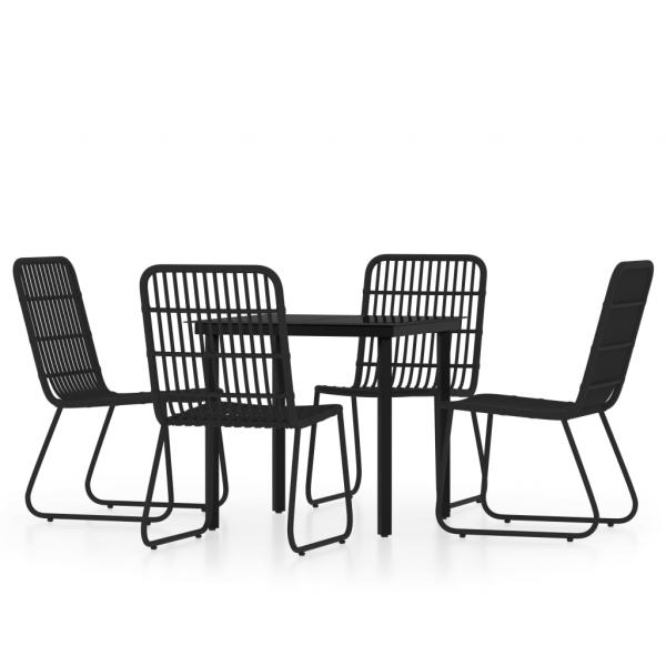 5-tlg. Garten-Essgruppe Schwarz
