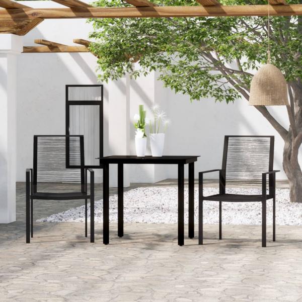ARDEBO.de - 3-tlg. Garten-Essgruppe Schwarz