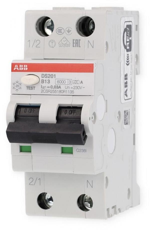 ARDEBO.de ABB DS201A-B13/0,03 FI/LS-Schalter 6kA, 2-polig, Typ A (2CSR255180R1135)