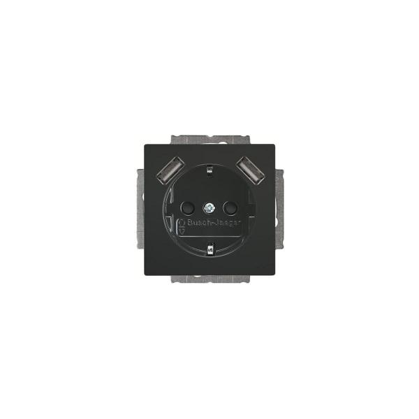 ARDEBO.de Busch-Jaeger 20 EUCB2USB-81 Schuko-USB-Steckdose mit erhöhtem Berührungsschutz anthrazit (2CKA002011A6267)