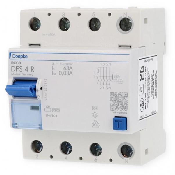 ARDEBO.de Doepke DFS4 063-4/0,03-A R FI-Schutzschalter, Typ A