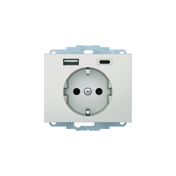 ARDEBO.de Berker 48047004 Steckdose SCHUKO/USB A-C K.5, edelstahl matt