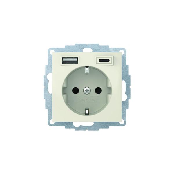 ARDEBO.de Berker 48048982 Steckdose SCHUKO/USB A-C S.1, weiß glänzend