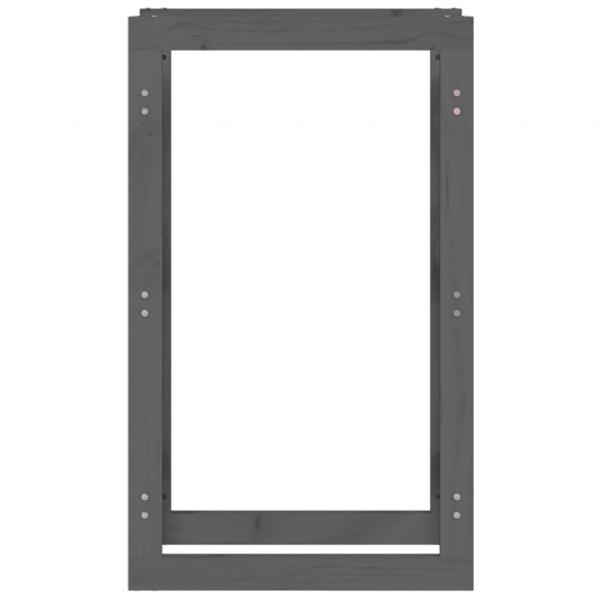 Kaminholzregal Grau 60x25x100 cm Massivholz Kiefer