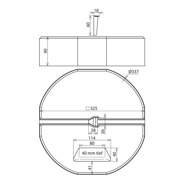 Dehn Betonsockel für Fangstangen, Ø337mm (102010)