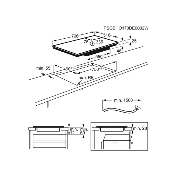 AEG IAE84411XB Autarkes Induktionskochfeld, 80cm breit, Glaskeramik, 4 Kochzonen, Hob²Hood-Funktion, Power-Funktion, Pause-Funktion, Timer, Topferkennung, schwarz