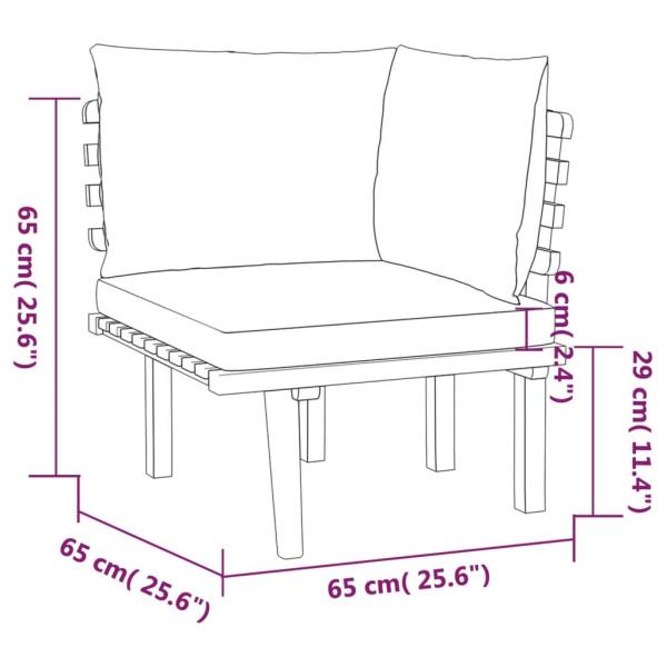 4-tlg. Garten-Lounge-Set mit Kissen Massivholz Akazie
