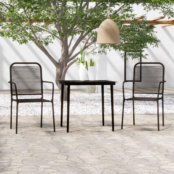 ARDEBO.de - 3-tlg. Garten-Essgruppe Schwarz